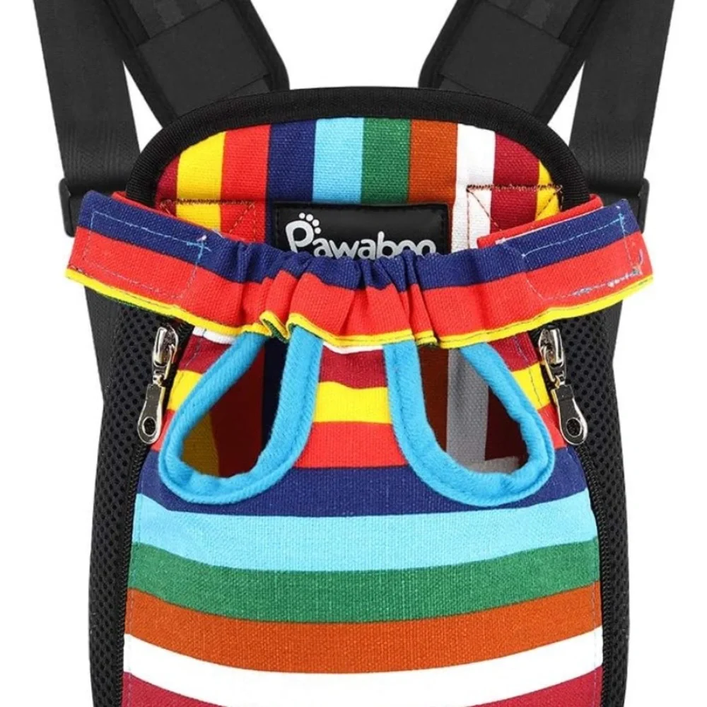 Pawaboo multi color dog carrier, front backpack size large